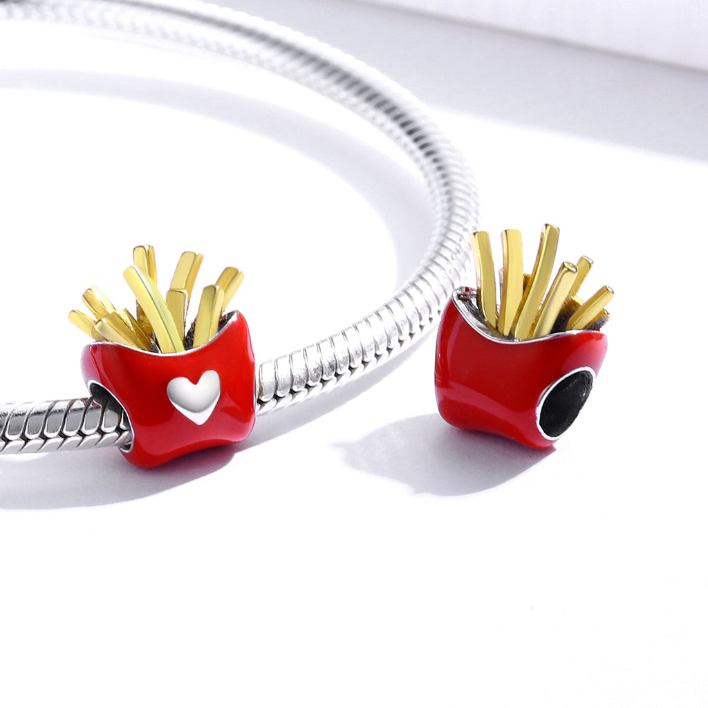 "Sylvory 925 Sterling Silver French Fry Affair Charm"