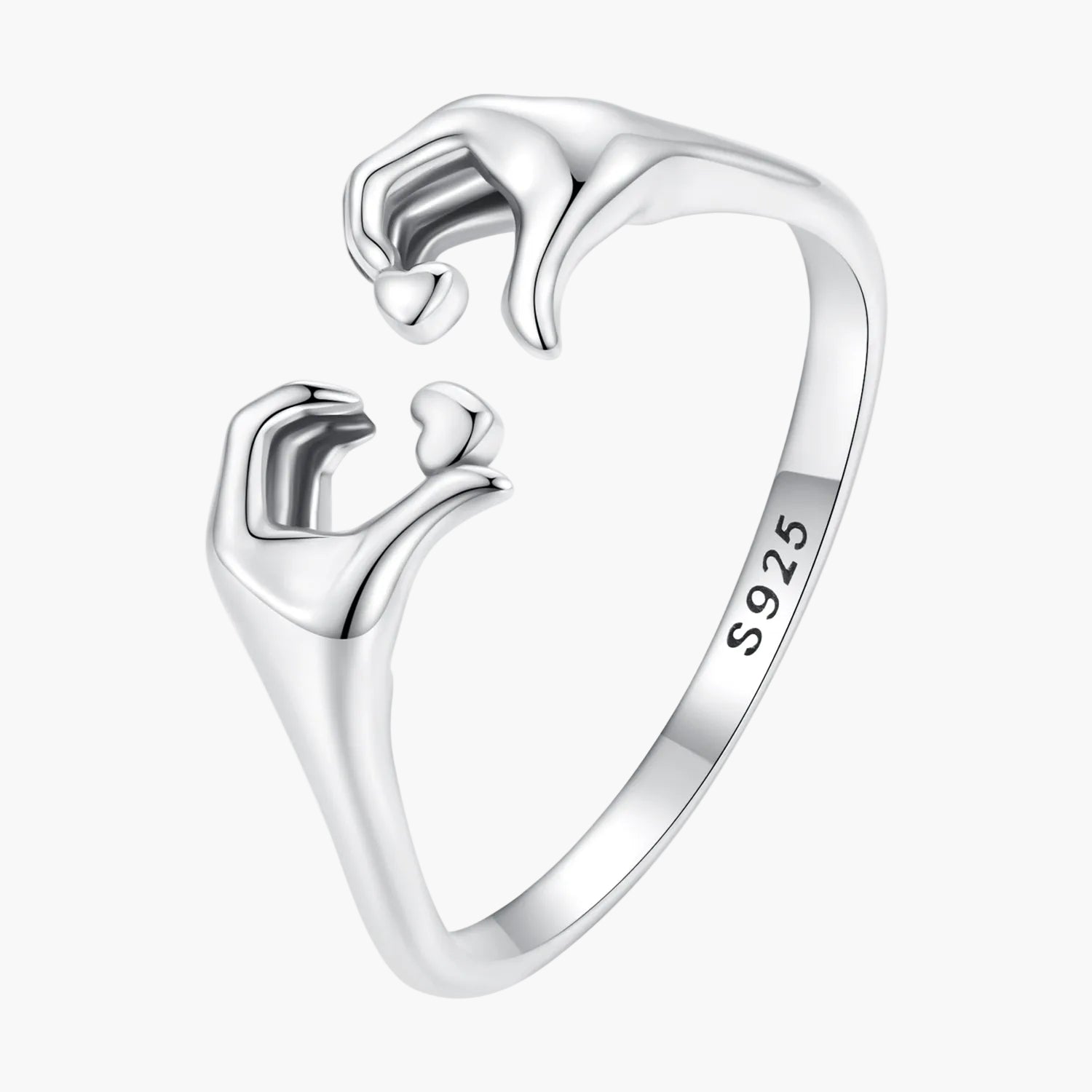 "Sylvory 925 Sterling Silver Gestural Love Ring"