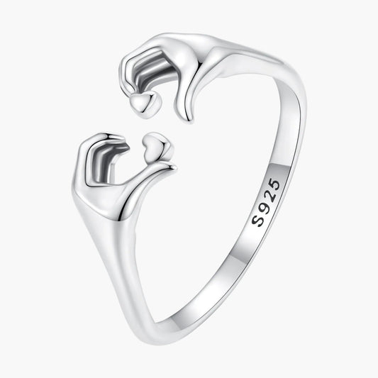 "Sylvory 925 Sterling Silver Gestural Love Ring"