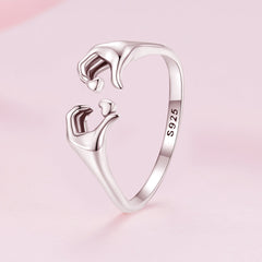 "Sylvory 925 Sterling Silver Gestural Love Ring"