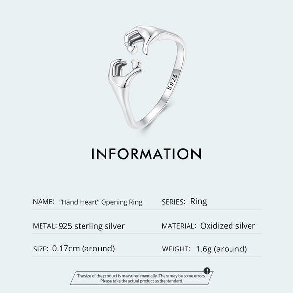 "Sylvory 925 Sterling Silver Gestural Love Ring"