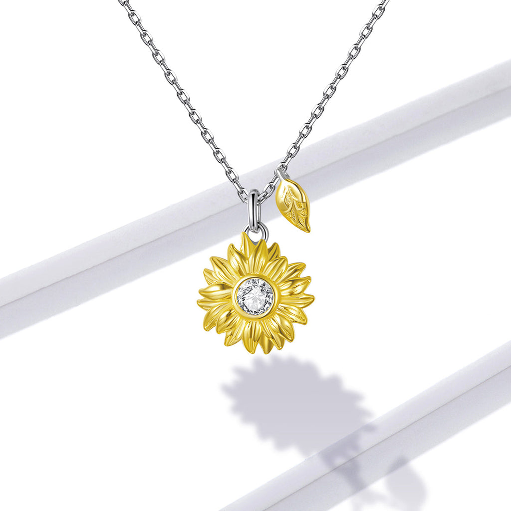 "Sylvory 925 Sterling Silver Golden Blooms Necklace"