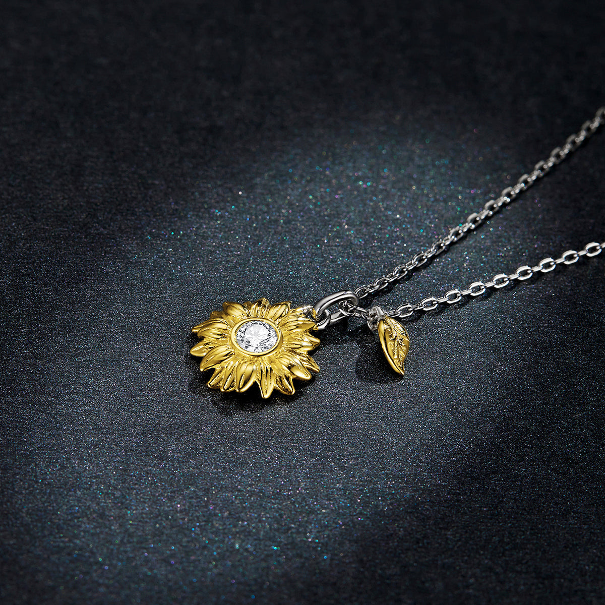 "Sylvory 925 Sterling Silver Golden Blooms Necklace"