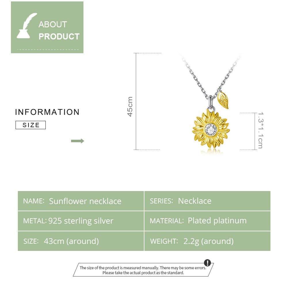 "Sylvory 925 Sterling Silver Golden Blooms Necklace"