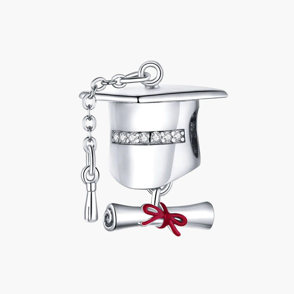 Silver Graduation Charm in 925 Sterling Silver by Sylvory