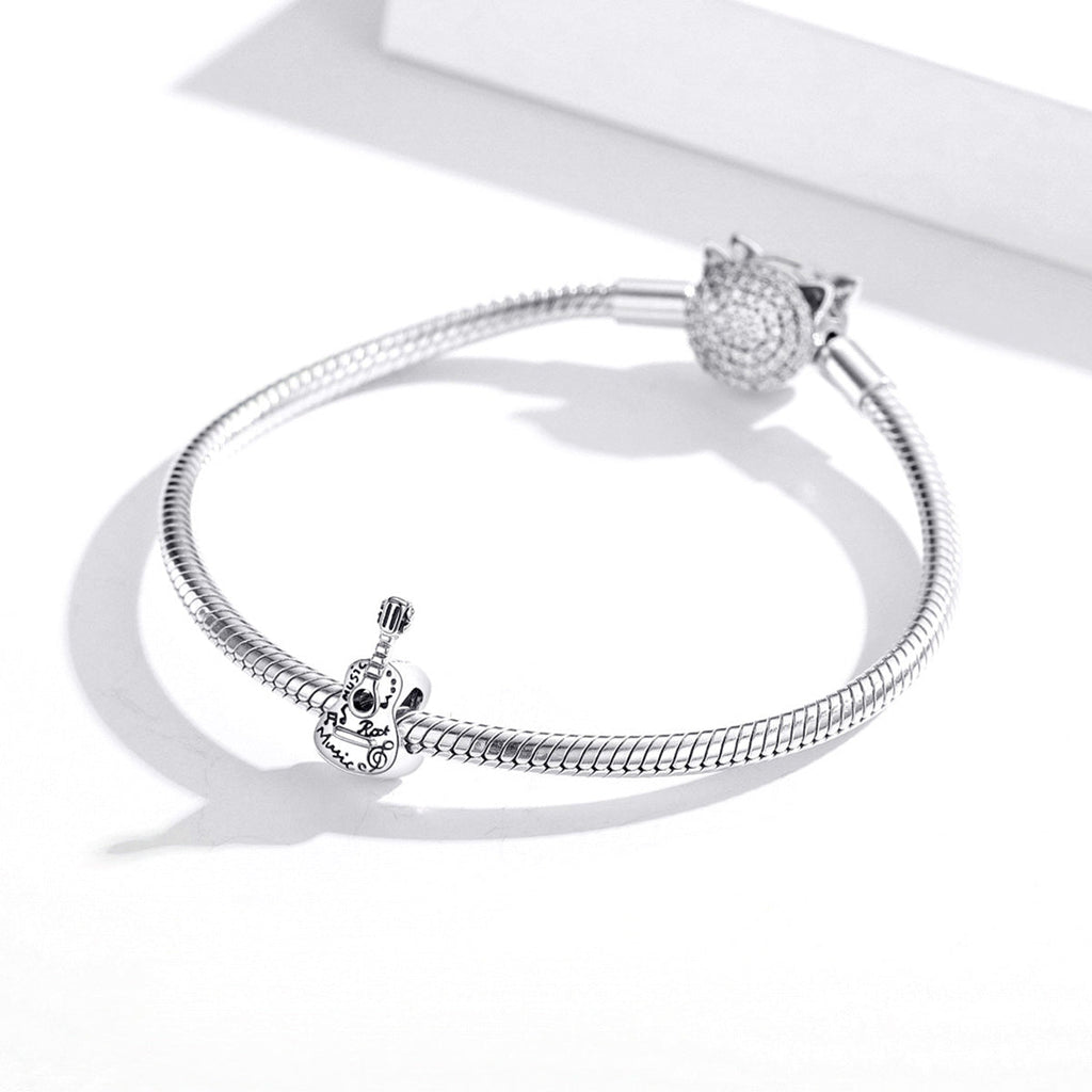 "Sylvory 925 Sterling Silver Guitar Groove Charm"