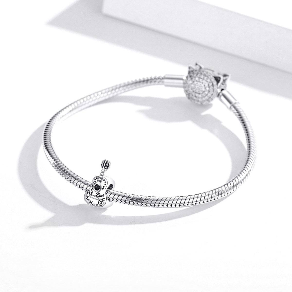 "Sylvory 925 Sterling Silver Guitar Groove Charm"