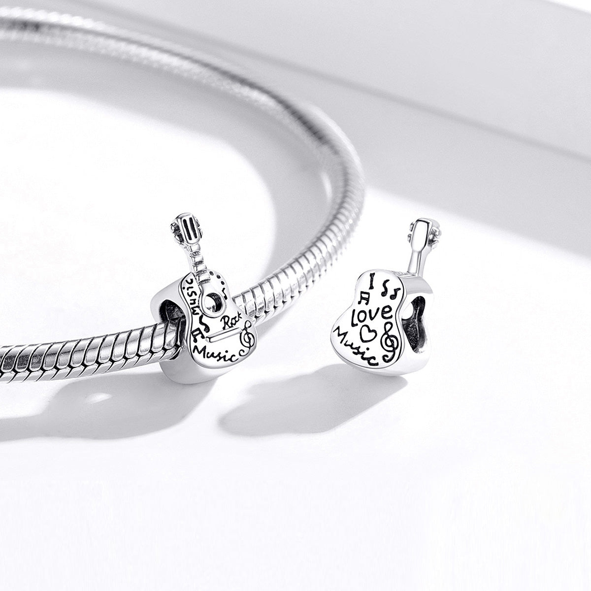 "Sylvory 925 Sterling Silver Guitar Groove Charm"