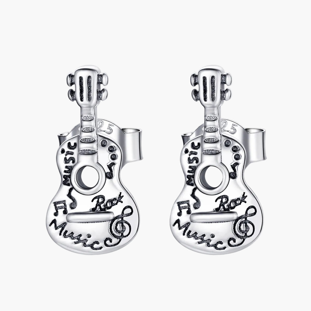 "Sylvory 925 Sterling Silver Guitar Groove Studs"