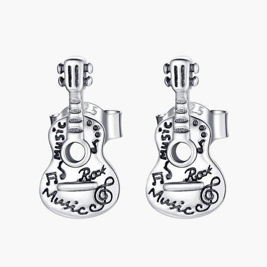 "Sylvory 925 Sterling Silver Guitar Groove Studs"