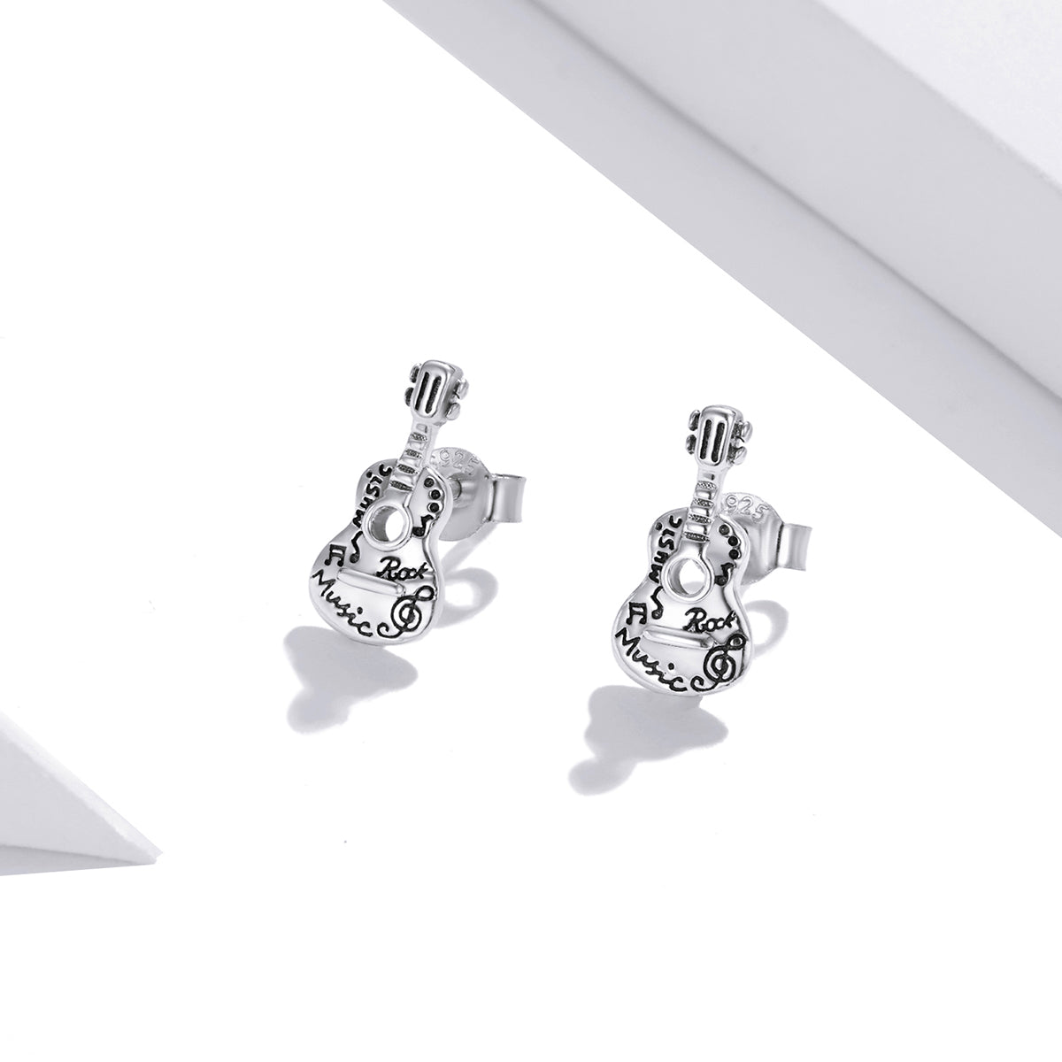"Sylvory 925 Sterling Silver Guitar Groove Studs"