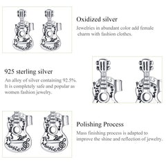 "Sylvory 925 Sterling Silver Guitar Groove Studs"