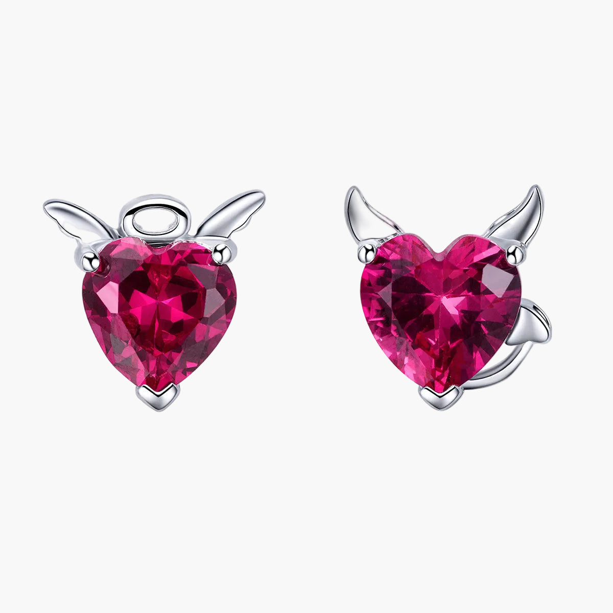 "Sylvory 925 Sterling Silver Halo and Horns Studs" Main image