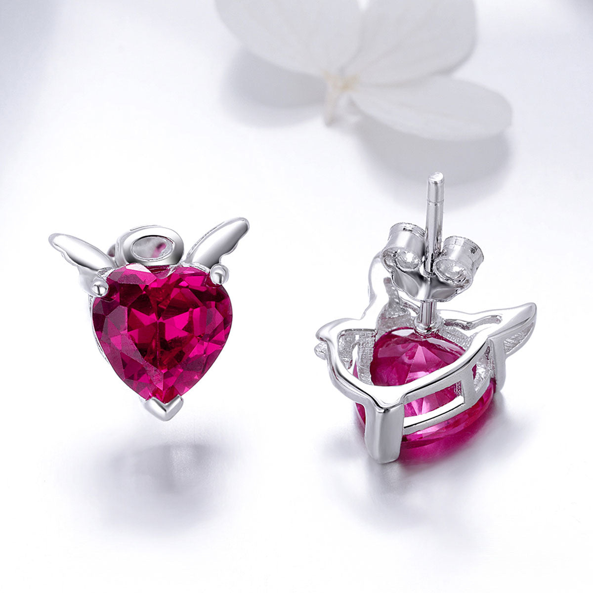 "Sylvory 925 Sterling Silver Halo and Horns Studs"