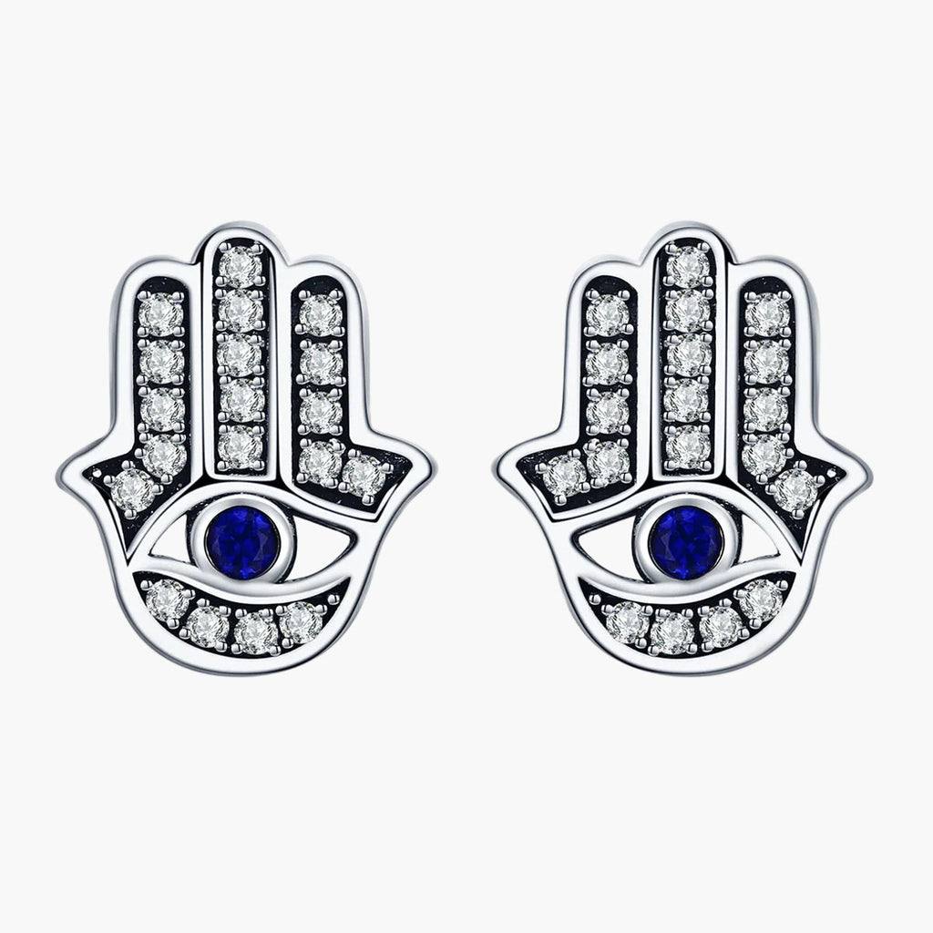 "Sylvory 925 Sterling Silver Hamsa Harmony Studs"