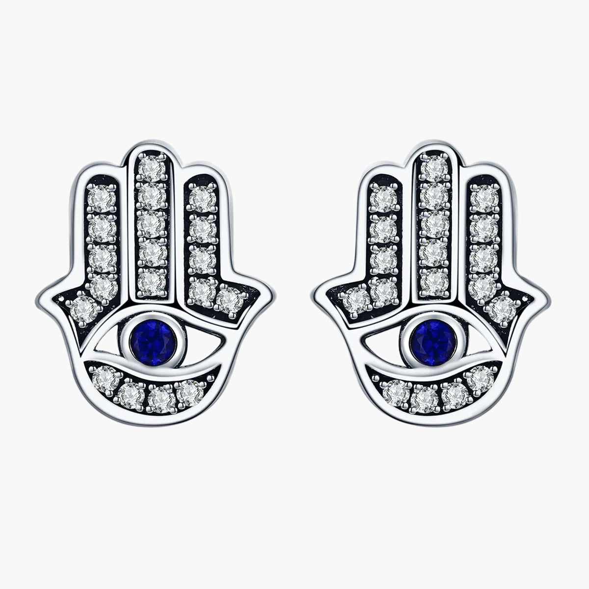 "Sylvory 925 Sterling Silver Hamsa Harmony Studs"