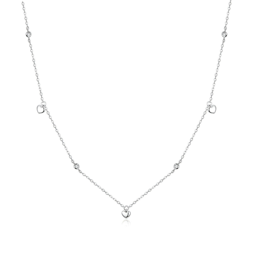 "Sylvory 925 Sterling Silver Heart Cascade Necklace"