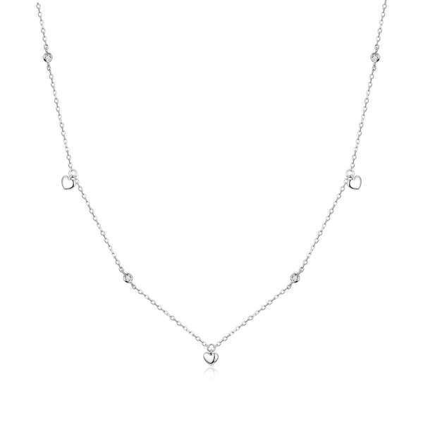 "Sylvory 925 Sterling Silver Heart Cascade Necklace"