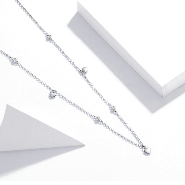 "Sylvory 925 Sterling Silver Heart Cascade Necklace"