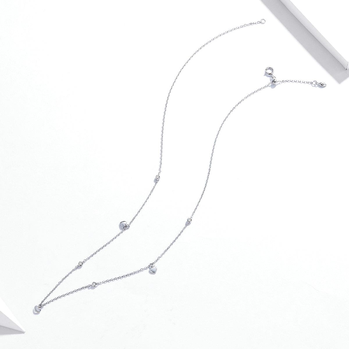 "Sylvory 925 Sterling Silver Heart Cascade Necklace"
