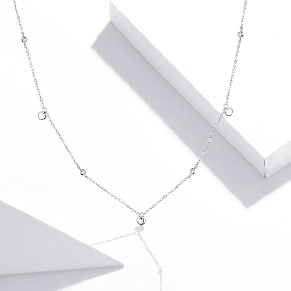 "Sylvory 925 Sterling Silver Heart Cascade Necklace"
