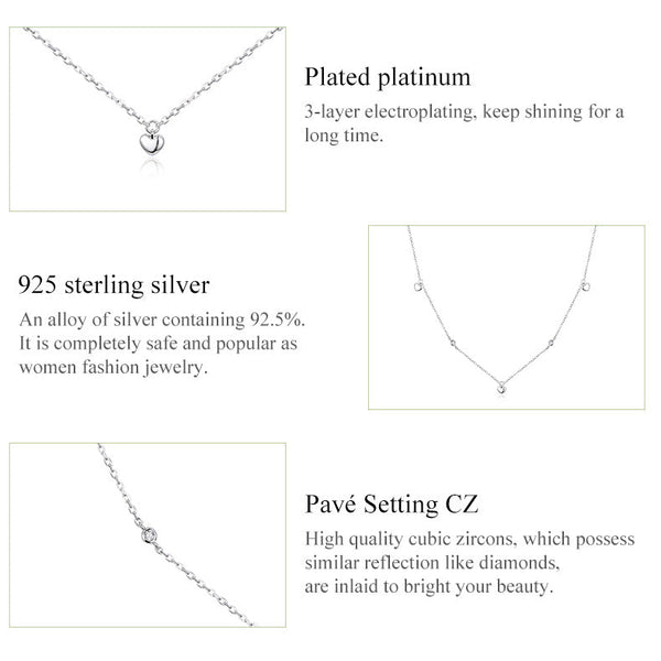 "Sylvory 925 Sterling Silver Heart Cascade Necklace"