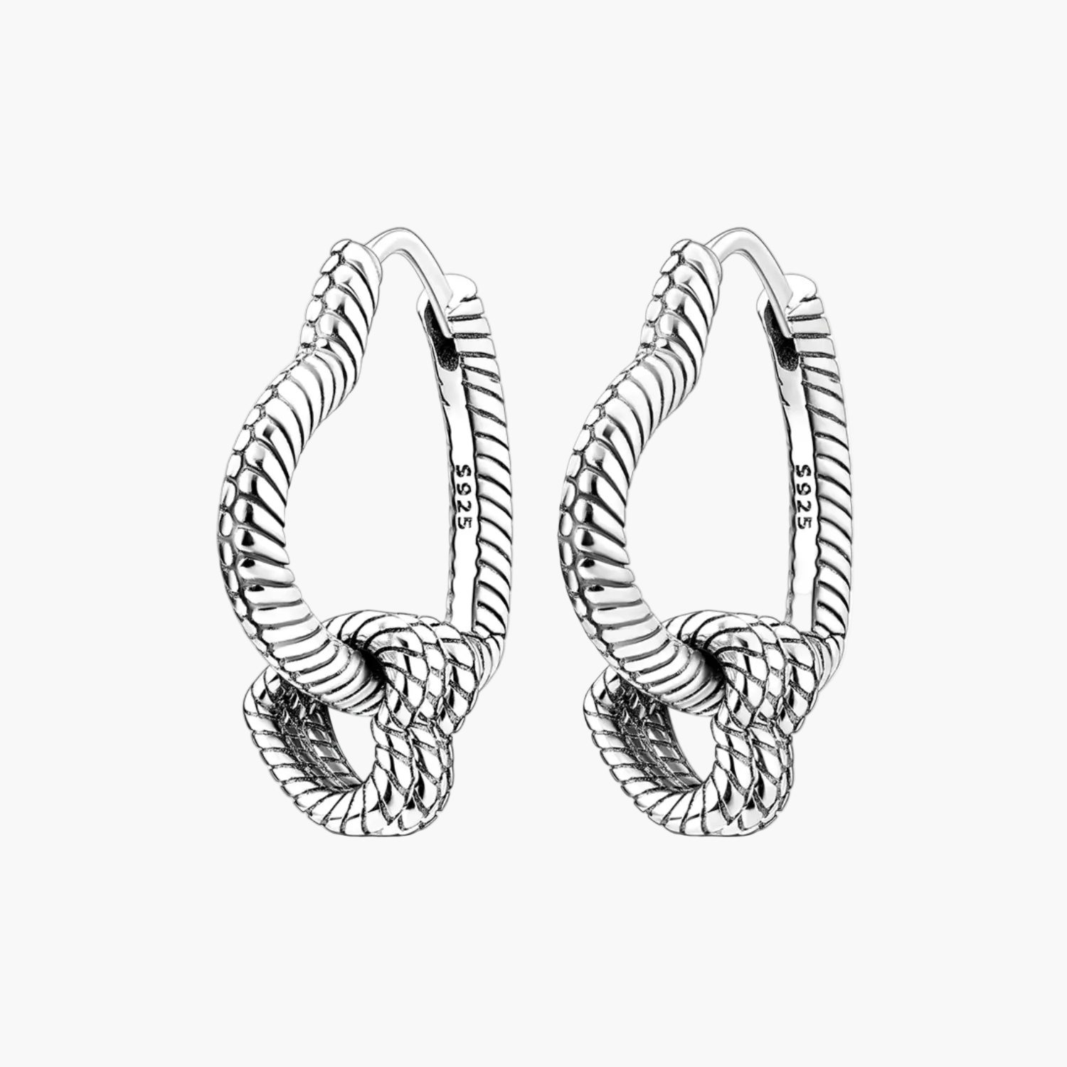 "Sylvory 925 Sterling Silver Heart Charm Keeper Earring" Main image