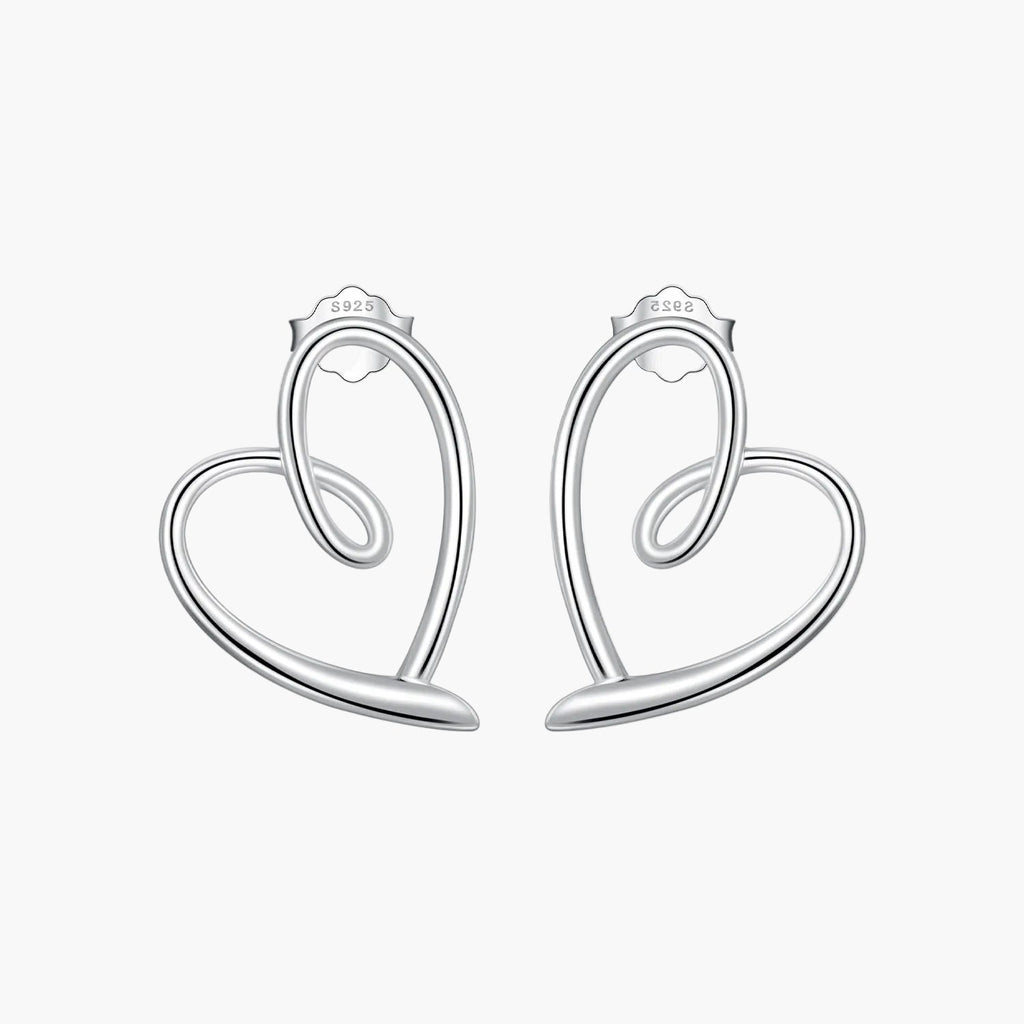 "Sylvory 925 Sterling Silver Heart Halo Studs"