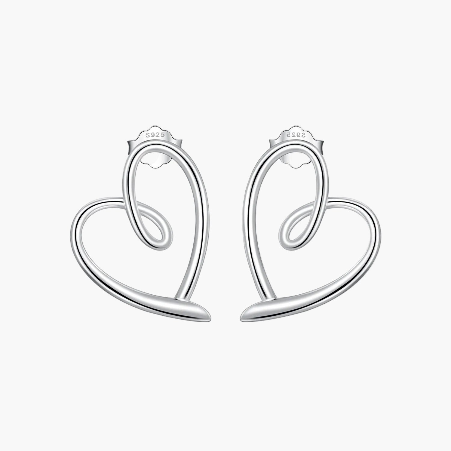 "Sylvory 925 Sterling Silver Heart Halo Studs"