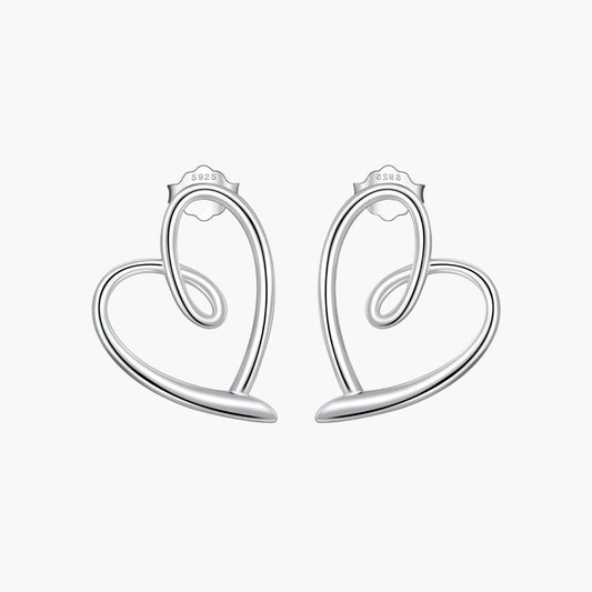 "Sylvory 925 Sterling Silver Heart Halo Studs"