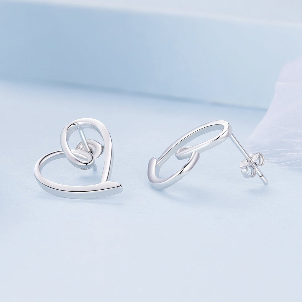 "Sylvory 925 Sterling Silver Heart Halo Studs"