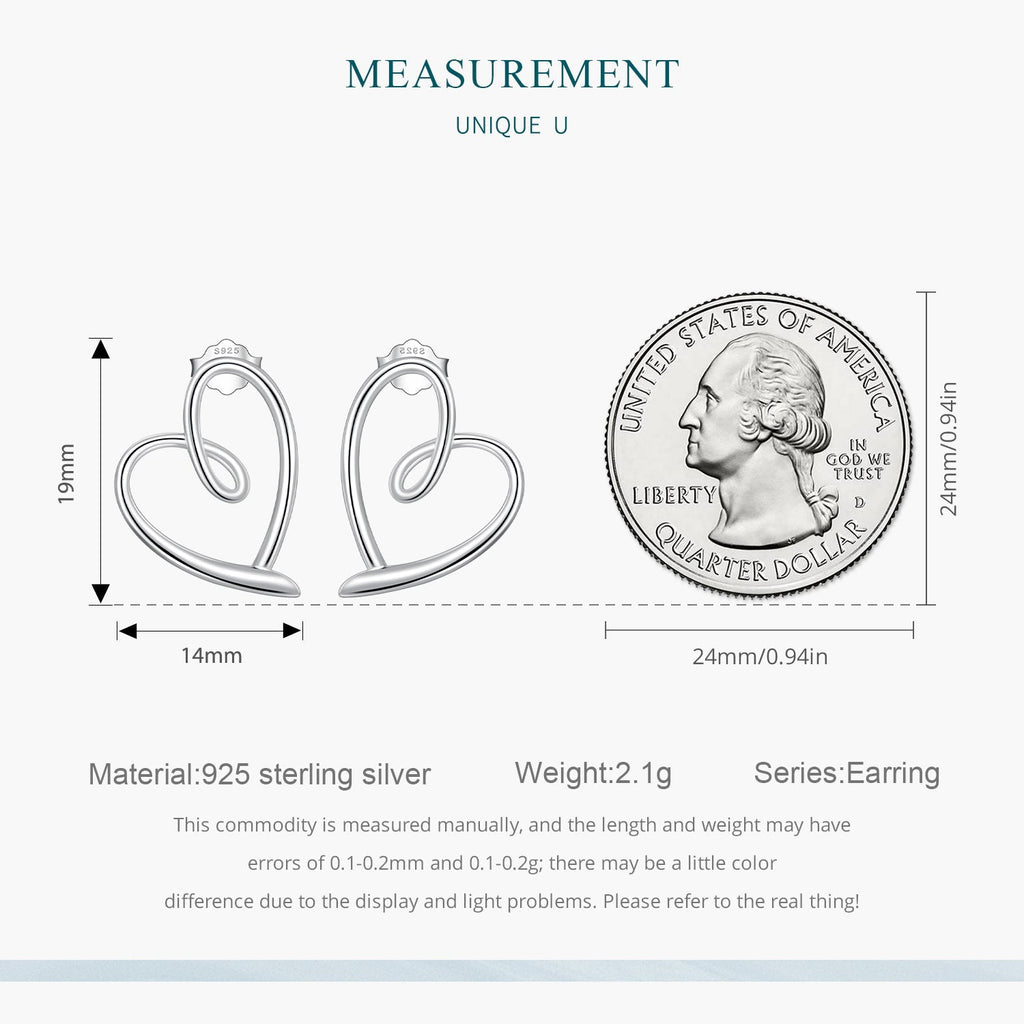 "Sylvory 925 Sterling Silver Heart Halo Studs"