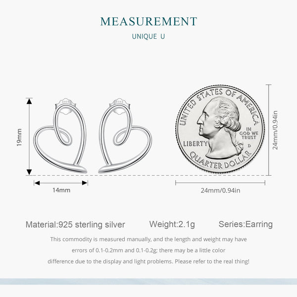 "Sylvory 925 Sterling Silver Heart Halo Studs"