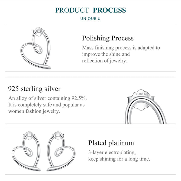 "Sylvory 925 Sterling Silver Heart Halo Studs"