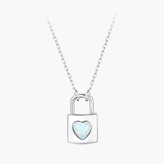 "Sylvory 925 Sterling Silver Heart Lock Necklace"