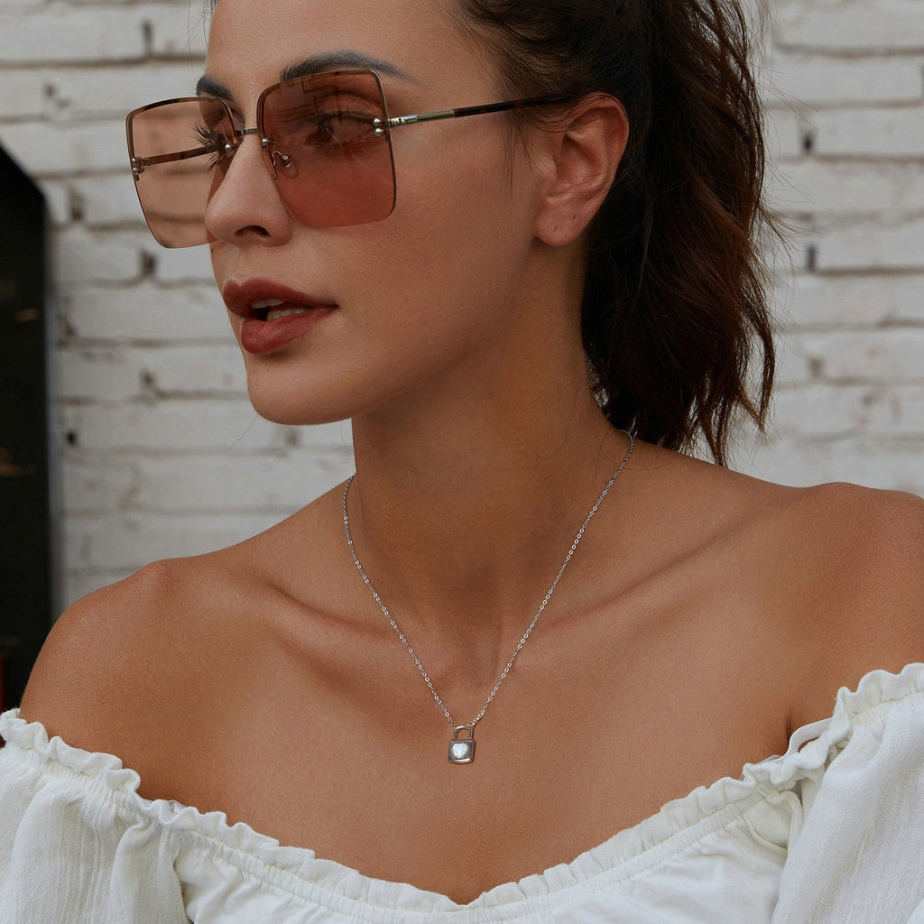"Sylvory 925 Sterling Silver Heart Lock Necklace"
