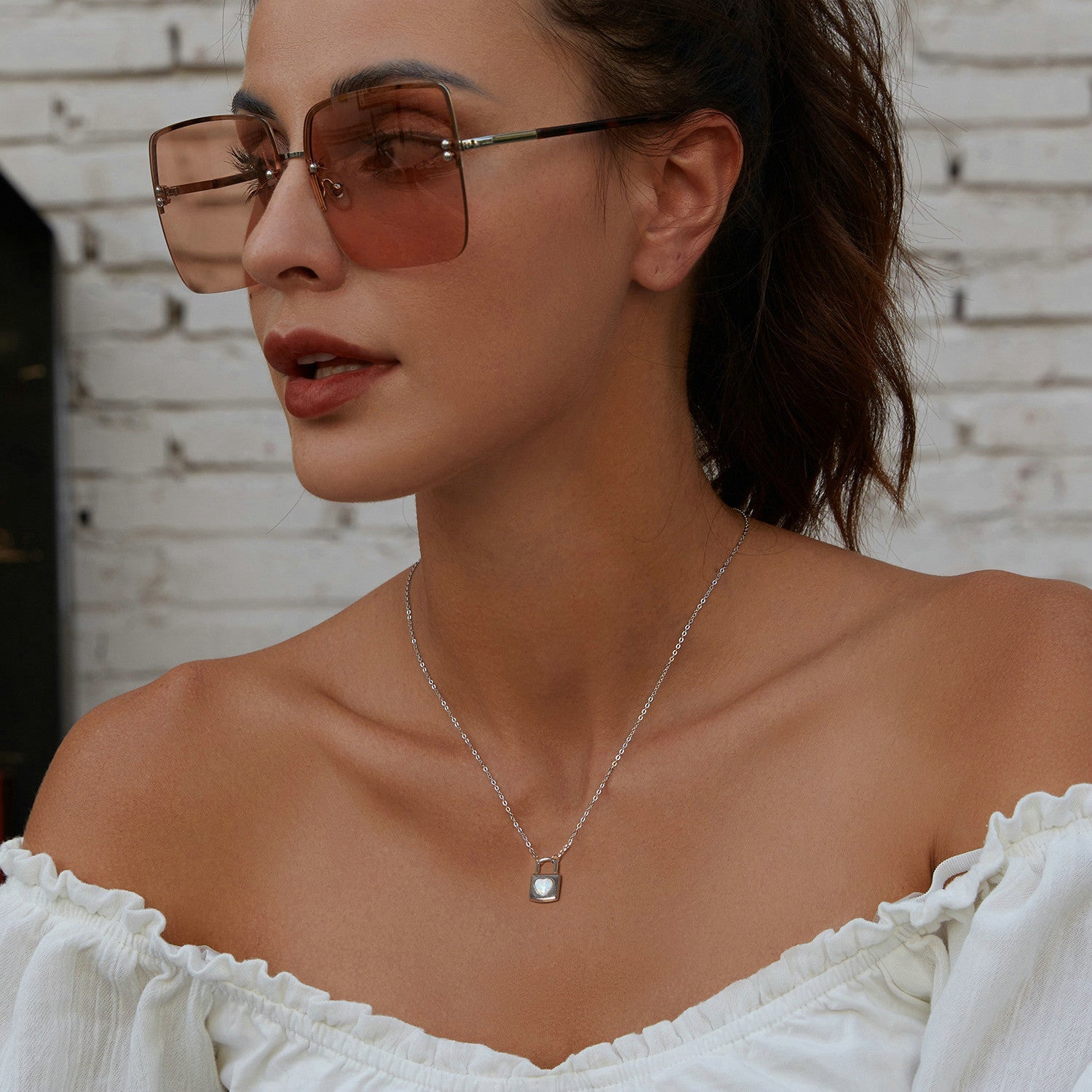 "Sylvory 925 Sterling Silver Heart Lock Necklace"