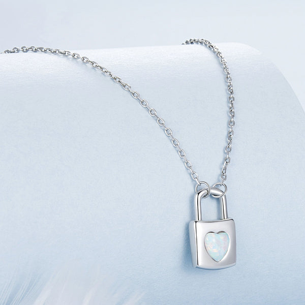 "Sylvory 925 Sterling Silver Heart Lock Necklace"