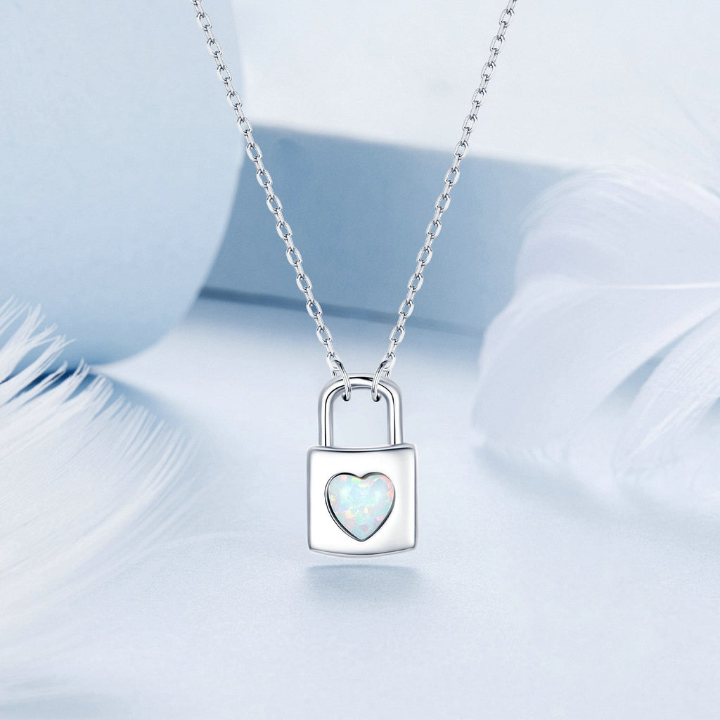 "Sylvory 925 Sterling Silver Heart Lock Necklace"
