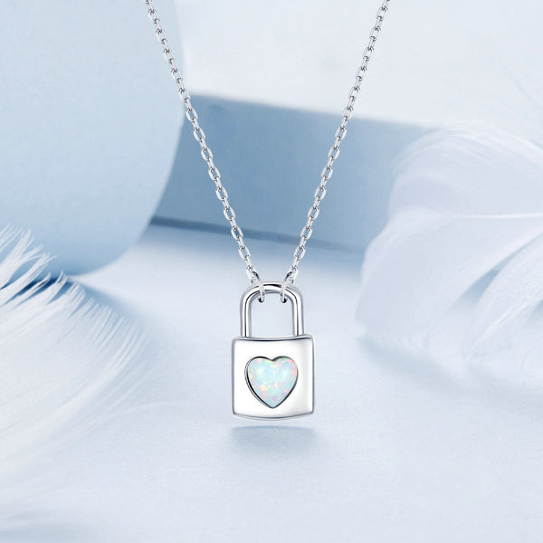 "Sylvory 925 Sterling Silver Heart Lock Necklace"