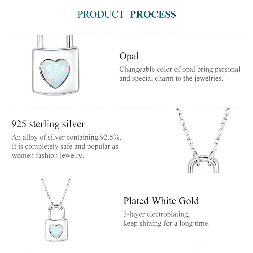 "Sylvory 925 Sterling Silver Heart Lock Necklace"
