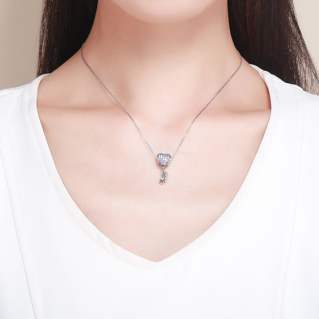 "Sylvory 925 Sterling Silver Heartbound Bear Dangler Charm"