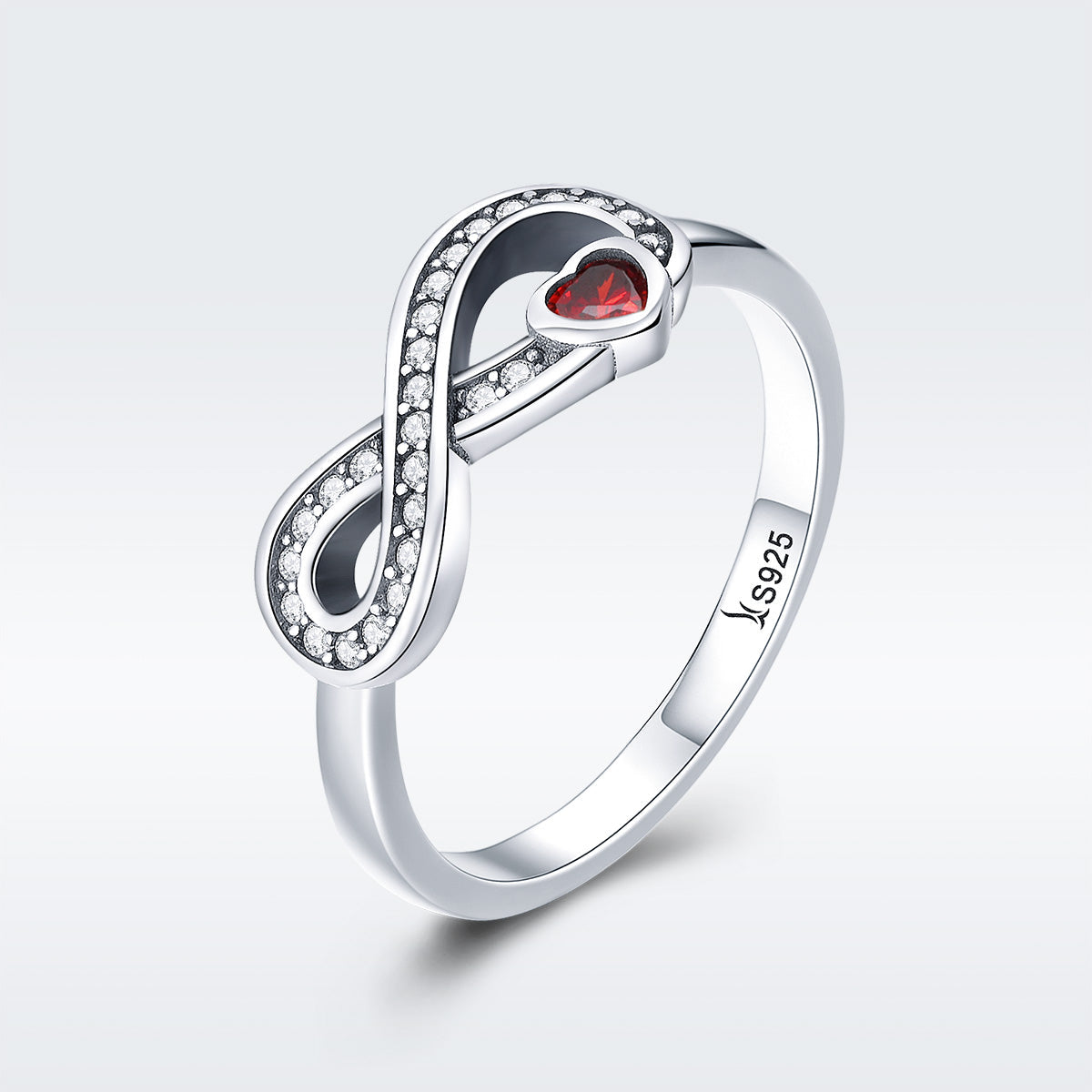 "Sylvory 925 Sterling Silver Heartbound Infinity Ring"