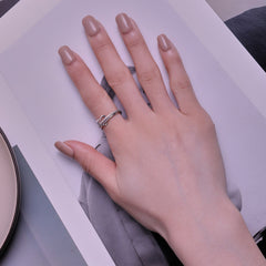 "Sylvory 925 Sterling Silver Heartlock Duo Ring"