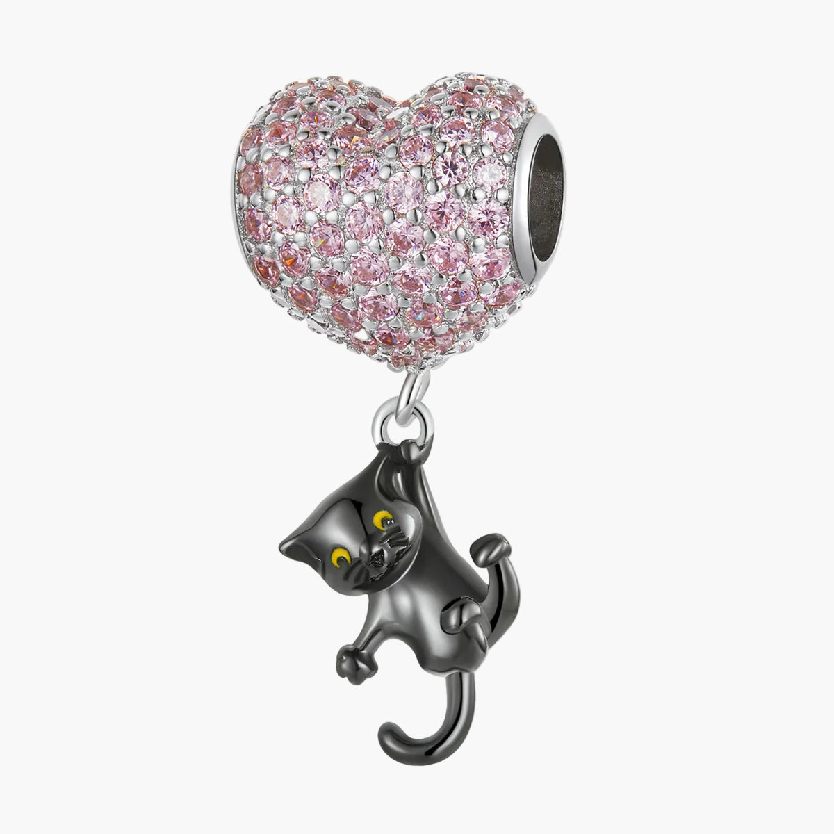 "Sylvory 925 Sterling Silver Heartstrings Purrfection Cat Charm" Main image