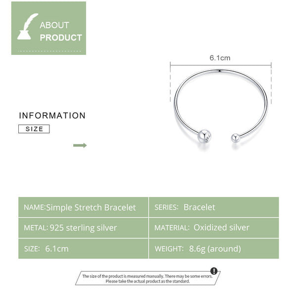 "Sylvory 925 Sterling Silver Hollowed Connections Charm Keeper Bangle"