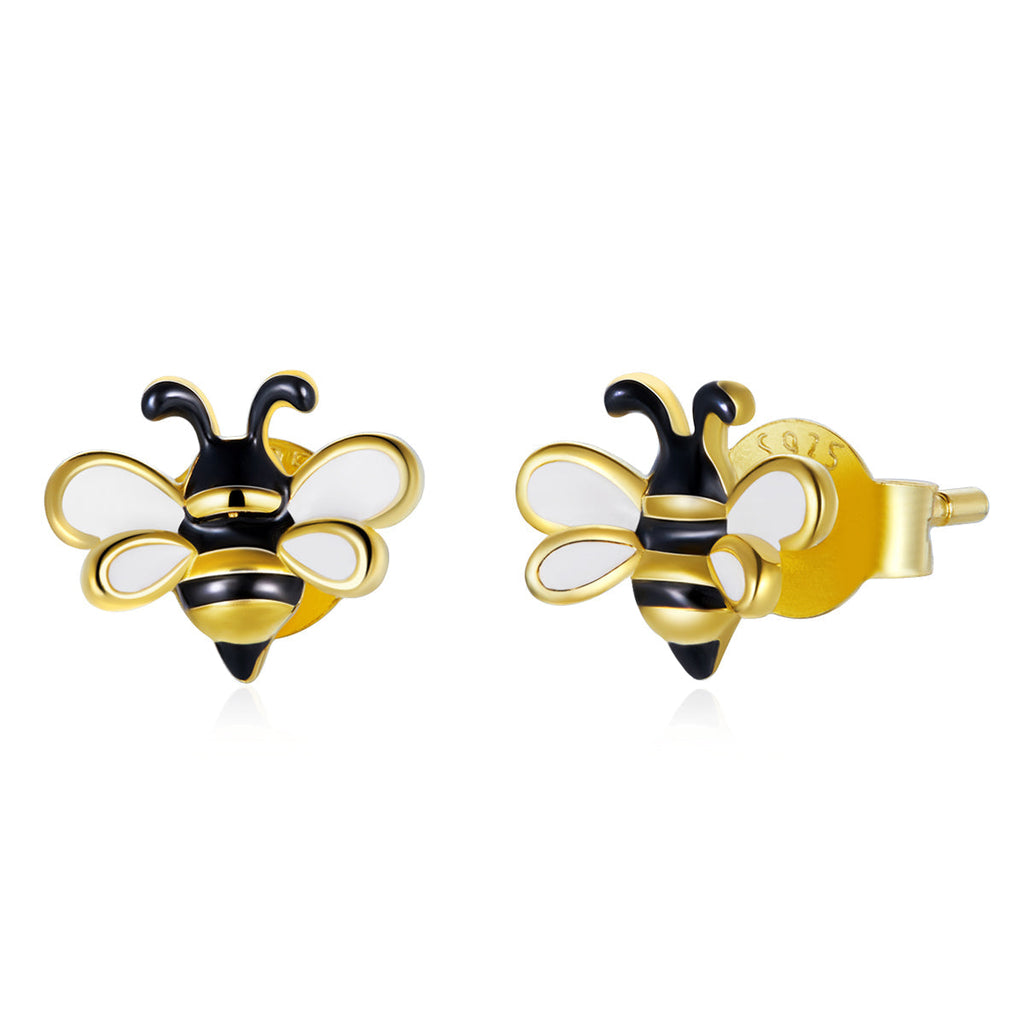 "Sylvory 925 Sterling Silver Honeybee Bling Studs"