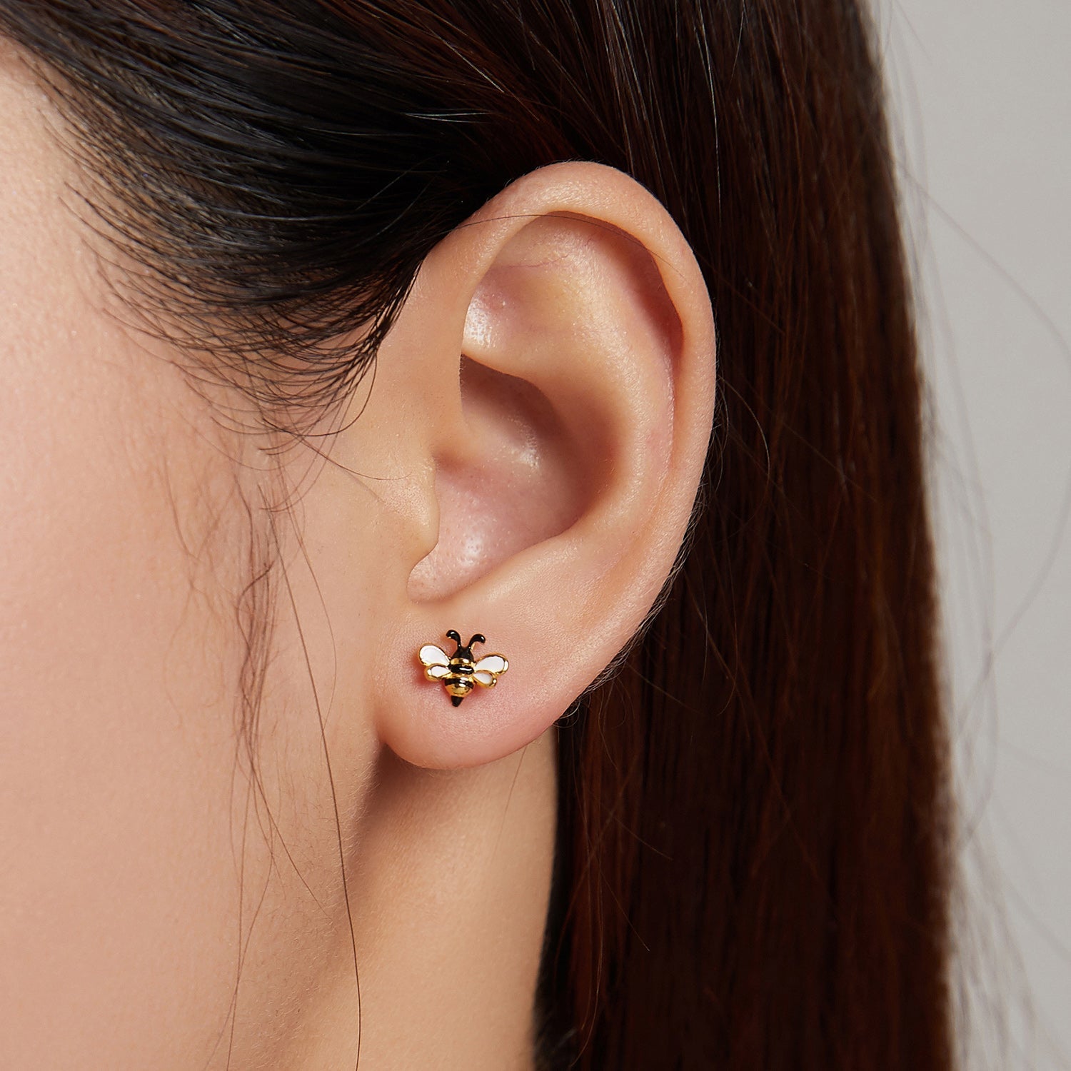 "Sylvory 925 Sterling Silver Honeybee Bling Studs"