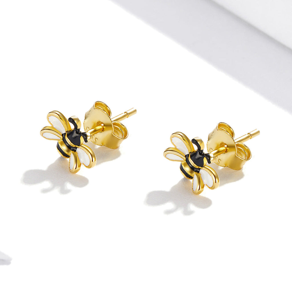 "Sylvory 925 Sterling Silver Honeybee Bling Studs"