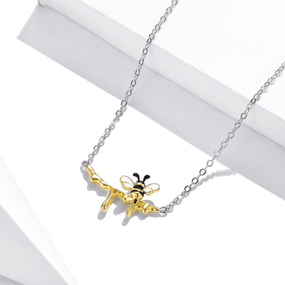 "Sylvory 925 Sterling Silver Honeybee Haven Necklace"